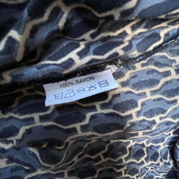 Rock Flower Paper Womens Geometric Print Tunic Shirt Dress Medium Blue Rayon - Picture 4 of 9